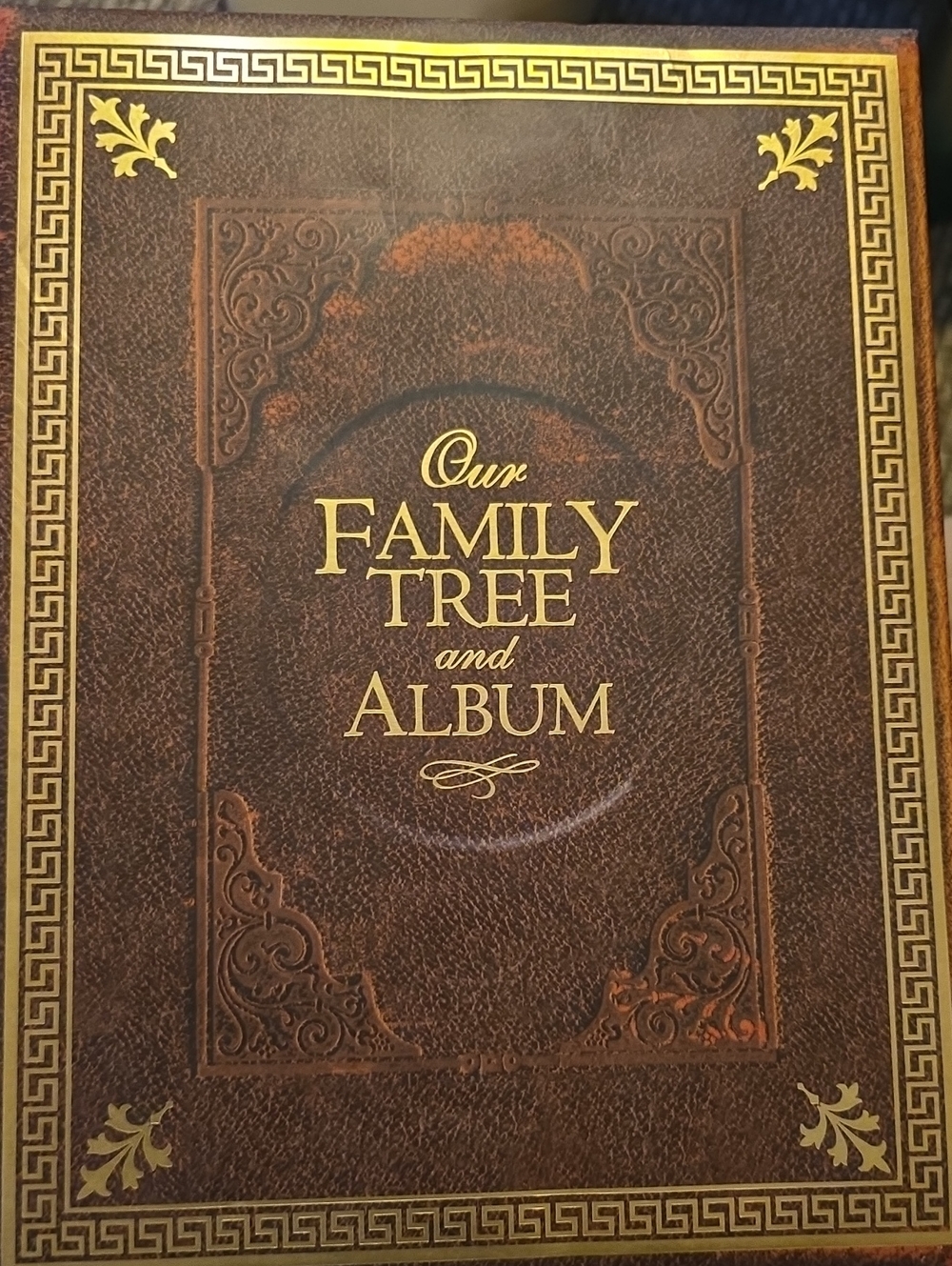 Our Family Tree and Album - Brown and Gold Keepsake Book